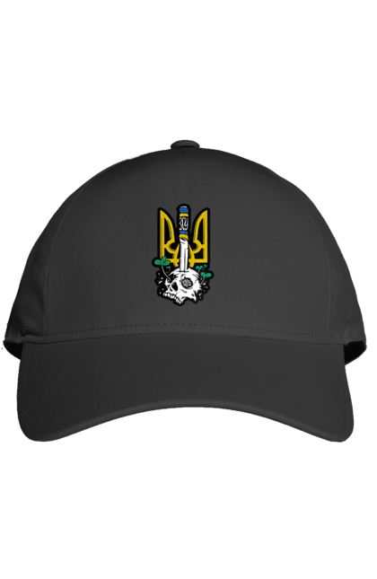 Кепка з принтом "Герб ЗСУ". Герб, зсу, патріотична, прапор, череп. 2070702