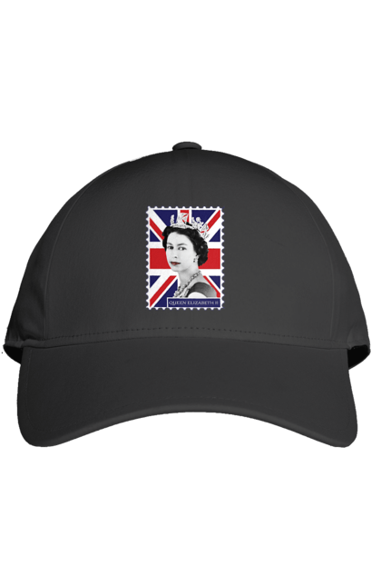 Cap with prints Queen Elizabeth II. Britain, british, england, platinum jubilee, queen, queen elizabeth, queen elizabeth ii, rip queen elizabeth. 2070702