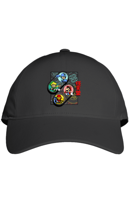 Cap with prints Nintendo. Games, mario, mario, mega man, metroid, nintendo, prefix, zelda. 2070702