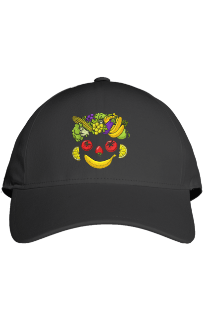 Кепка з принтом "Зсж Посмішка". Зож, овоч, посмішка, фрукт. 2070702