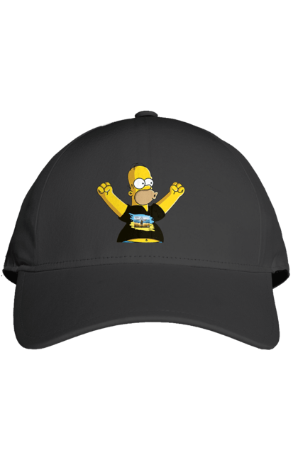 Кепка з принтом "Сімпсон та російський корабель". Війна, гомер, гомер сімпсон, марка корабель, патріот, перемога, російський корабель, сімпсон, україна. 2070702