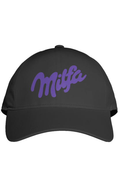 Кепка с принтом Milfa. Для взрослых, для женщин, мем, милка, милф, милфа, прикол, смешные. 2070702