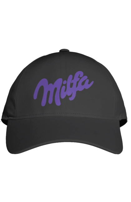 Кепка с принтом Milfa. Для взрослых, для женщин, мем, милка, милф, милфа, прикол, смешные. 2070702