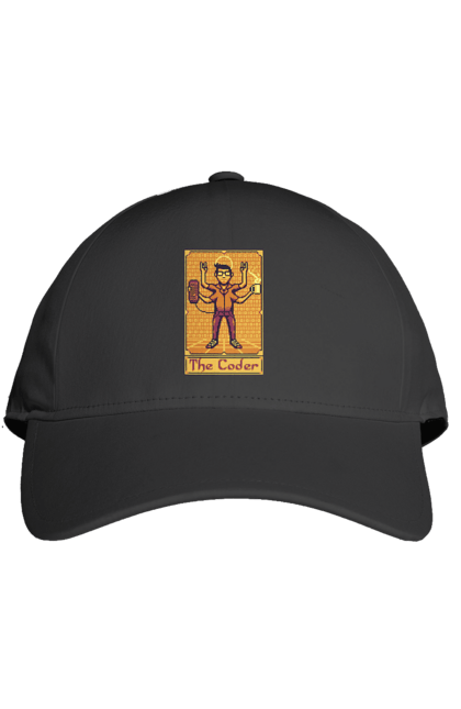 Кепка з принтом "Карта таро  кодер". Ай ті, айтішник, карта таро, код, програміст, хакер. 2070702