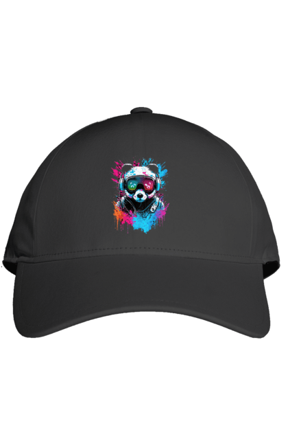 Кепка з принтом "Панда в VR шолом". Віртуальна реальність, гік, панда, персонаж, шолом. 2070702