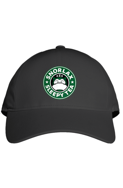 Кепка з принтом "Starbucks Снорлакс". Кава, логотип, покемон, снорлакс, старбакс, чай. CustomPrint.market