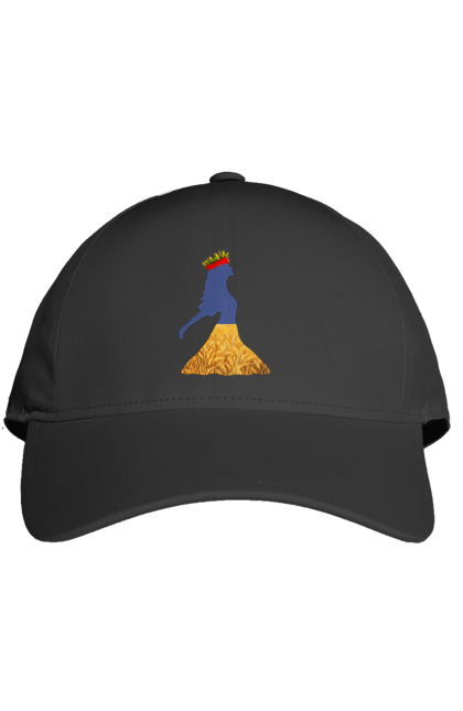 Кепка з принтом "Україна". Вінок, дівчина, дівчинка, жовтий синій, жовто-блакитне, маки, національні кольори, небо, пшеничне поле. 2070702