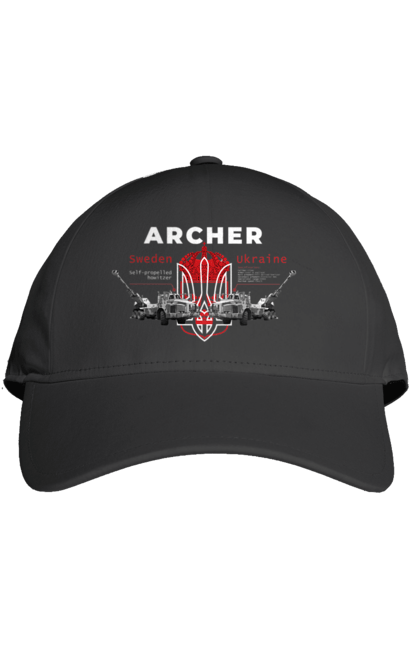 Кепка з принтом "Archer". Archer, bayraktar, caesar, himars, javelin, nlaw, patriot, weapon, zaluzhny. 2070702