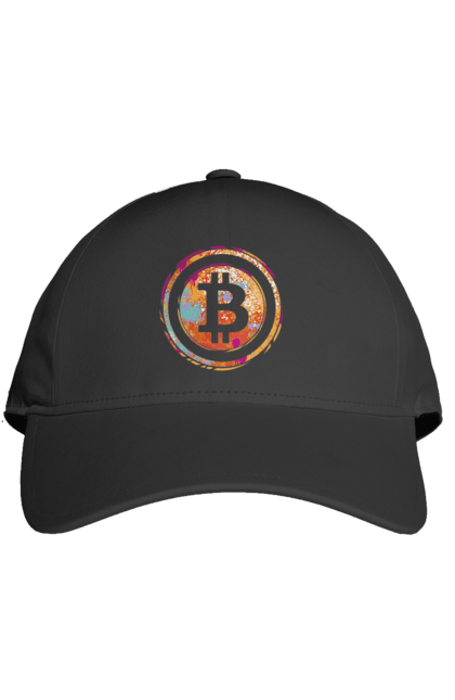 Кепка з принтом "Біткоїн". Биткоин, бінарний, біткоїн, біткойн, валюта, гроші, крипто, програміст, хакер. 2070702
