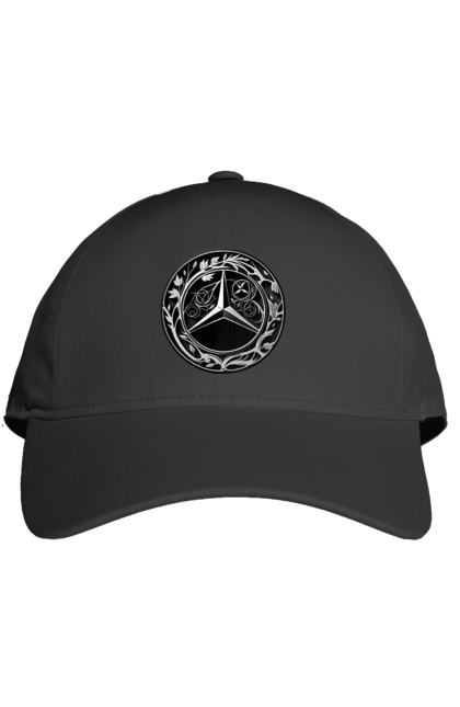 Кепка з принтом "Mercedes Benz Лого Арт". Авто, автомобіль, логотип мерседес, машини, мерс, мерседес. 2070702