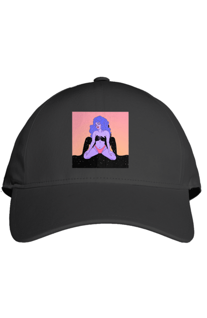 Кепка з принтом "Фіолетова Дівчина В Трусиках". Інопланетянка, у трусах. 2070702
