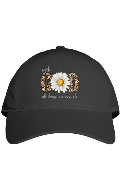 Cap with prints With God All Things Are Possible. Catholic, christian, christian faith, christianity, faith, god, inspirational, religious, sunflower. 2070702