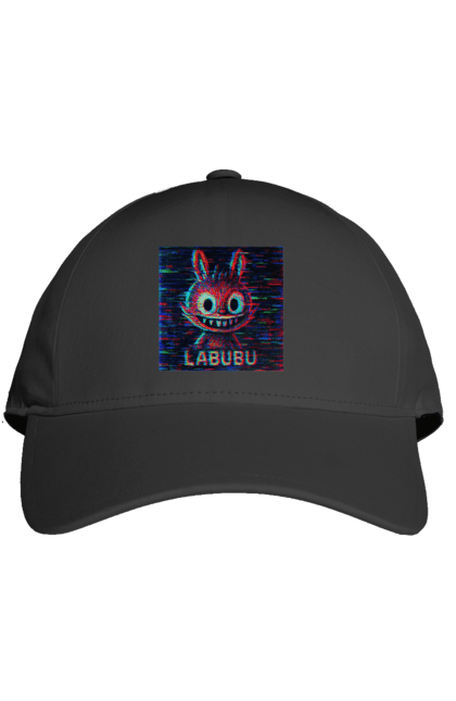 Кепка з принтом "Лабубу". Crt, rgb, глітч, кіберпанк, лабубу, пікселі, ретро, спотворення, цифрове мистецтво, шум. 2070702