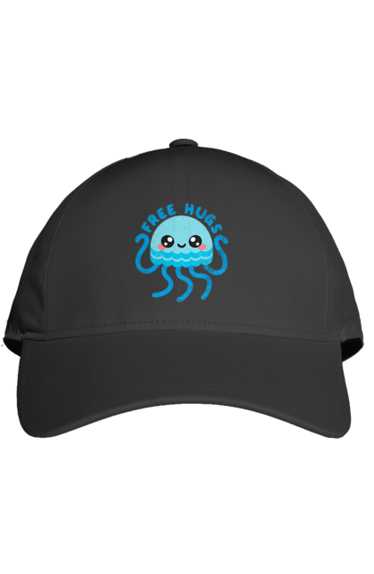 Кепка с принтом Восьминожки обнимашки. Бесплатные обнимашки, восьминог, детям, для детей, обнимашки, осминог. 2070702