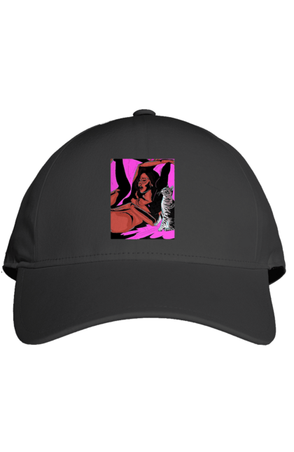 Кепка з принтом "Дівчина Отримує Задоволення". Гола, задоволення, кішка, пристрасть. 2070702