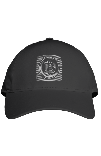 Кепка з принтом "Біткоїн". Биткоин, биткойн, бінарний, біткоїн, біткойн, валюта, гроші, крипто, програміст, хакер. 2070702