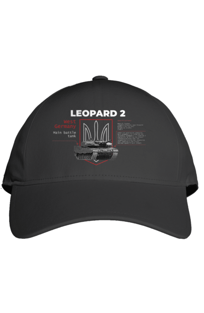 Кепка з принтом "Leopard 2 англійська". Leopard 2, залужний, зброя, танк. 2070702