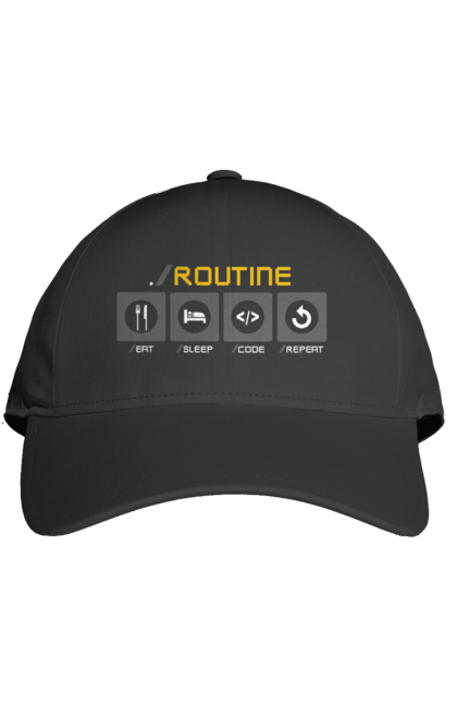 Кепка з принтом "Рутина програміста". Ай ті, айтішник, код, програміст, хакер. 2070702