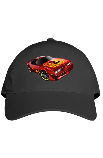 Кепка з принтом "Машина червона, швидкісна". Їзда, колеса, машина, швидкість. 2070702