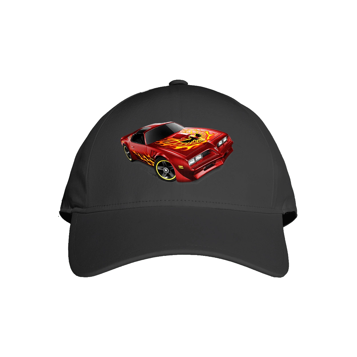 The car is red, high speed