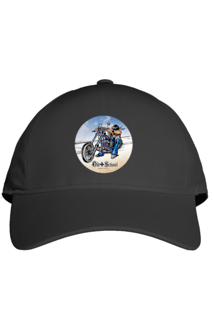 Кепка з принтом "Old school". Авто мото, виконавці, мотоцикл, музична група, рок група, старе загартування. 2070702