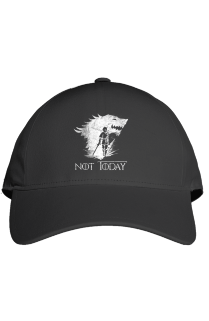 Cap with prints Game of Thrones Arya. Arya, game, got, not today, stark, starks, thrones, tv show, wolf, wolves. 2070702