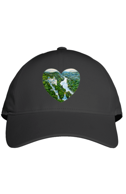 Кепка з принтом "Святогорская лавра". Донецька область, ліс, монастир, пейзаж, річка, святогірськ, україна, церква. 2070702