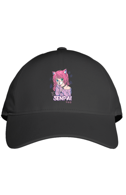 Cap with prints Senpai. Anime, ears, japan, manga, mask, senpai. 2070702