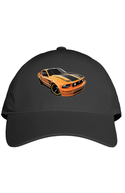 Кепка з принтом "Помаранчева, швидкісна машина". Їзда, колеса, машина, швидкість. 2070702