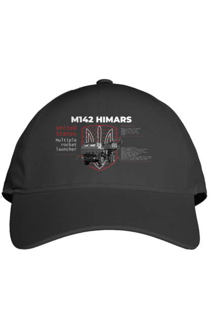 Кепка с принтом M142 HIMARS английский. Himars, m142 himars, залужный, оружие. 2070702