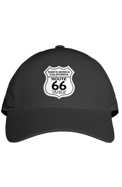 Кепка з принтом "Route 66". Байк, байкер, байкер клуб, брат, брати, брутал, гарячий асфальт, гарячий кінь, гарячий стрижень, дорога 50, дорога 66, дорога 80, дороги америки, дороги україни, жага швидкості, клуб байкерів, мотоцикл, мотоцикліст, справжній чоловік, чувак, швидкість. 2070702