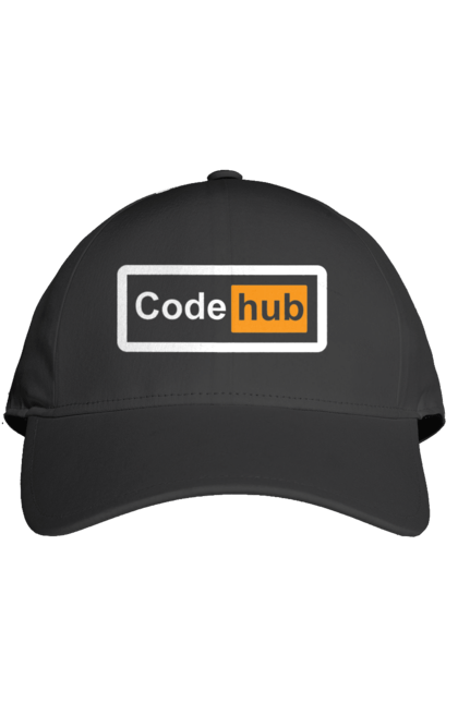 Кепка з принтом "Код хаб". Айті, айтішник, для айтішника, для програміста, код хаб, подарунок айтішнику, подарунок програмісту, програміст, розробник. 2070702