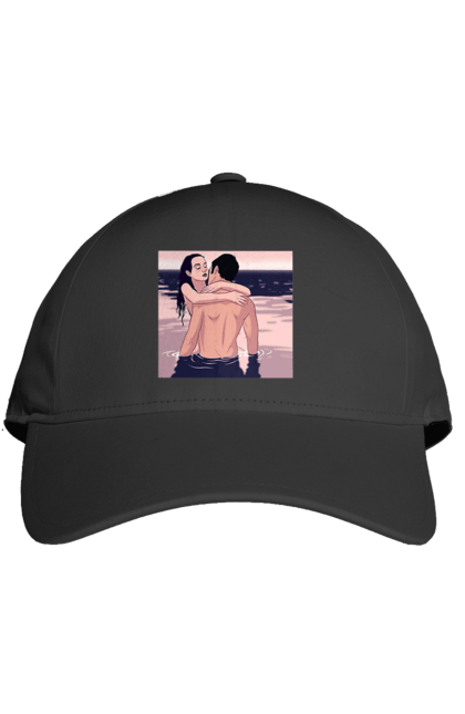 Кепка з принтом "Парочка Обнімається В Річці". Голо, кохання, пара. 2070702