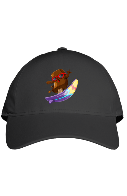 Кепка з принтом "Мороженко На Серфі". Літо, морозиво, окуляри, серфінг. 2070702