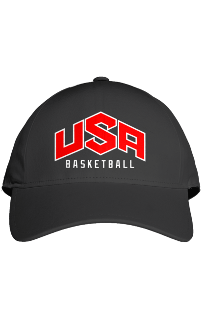 Кепка с принтом Баскетбол США. Basketball, usa, usa basketball, баскетбол, команда, спорт, спортивная команда, сша. 2070702