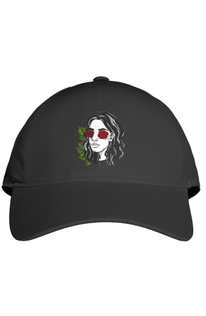 Кепка з принтом "Дівчина З Трояндами На Очах". Дівчина, троянда. 2070702