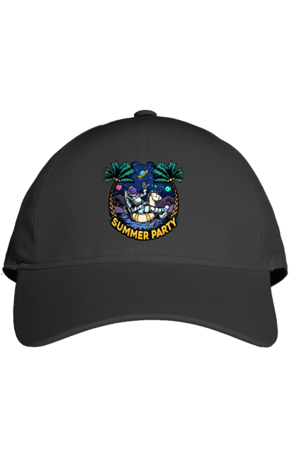 Кепка з принтом "Літній Паті З Космонавтом". Космонавт, космос, літо. 2070702