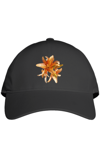 Кепка з принтом "Оранжева лілія". Квітка, краса, лілія, оранжевий, помаранчевий, природа, сонячний. 2070702