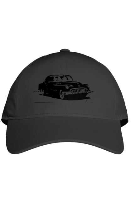 Кепка з принтом "Авто.6". Авто, графіка, малюнок, ретро авто, чорно-білий. 2070702