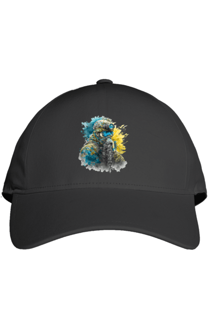 Кепка з принтом "Снайпер ЗСУ". Армія, зсу, прапор україни, символи україни, снайпер, солдат, україна. 2070702