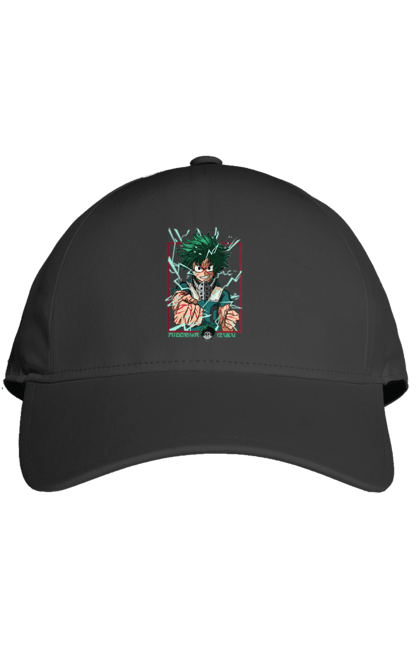 Кепка з принтом "Моя академія героїв Мідорія". Izuku, midoriya, my hero academia, аніме, ізуку мідорія, манга, мідорія, моя геройська академія. 2070702