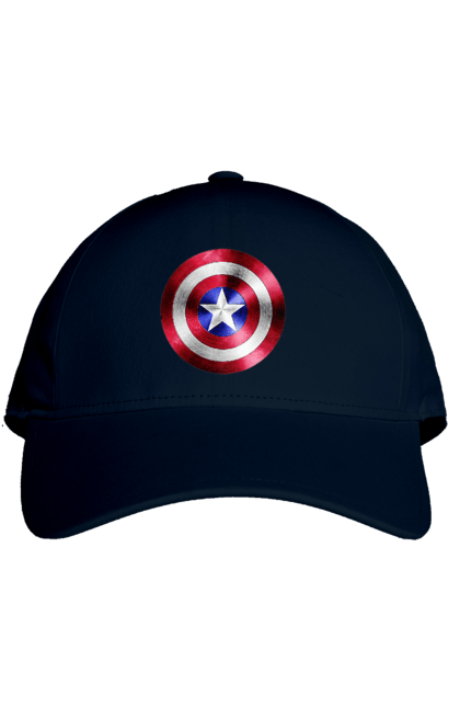 Кепка з принтом "Щит". Капітан америка, комікси, марвел, месники, мультики, супергерої. 2070702