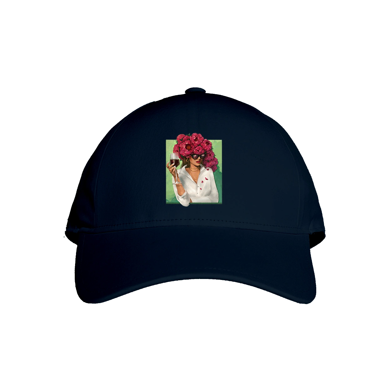 Дівчина з півоніями та келихом