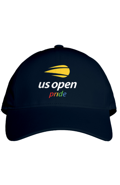 Кепка с принтом Теннисный турнир US Open pride. Большой теннис, игроки, мяч, нью йорк, открытый чемпионат, призовой фонд, ракетка, спонсор, хард, чемпионат америки. 2070702
