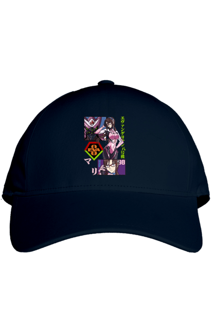 Кепка з принтом "Євангеліон Марі". Evangelion, mari, mari makinami illustrious, neon genesis evangelion, аніме, єва-02, єва-05, євангеліон, марі, янгол. 2070702