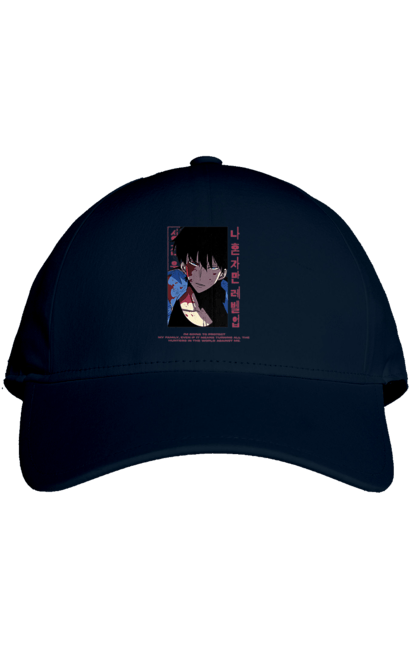 Кепка з принтом "Тільки я візьму новий рівень". Anime, manga, solo leveling, sung jinwoo, аниме, манга, новий рівень, сонг джін. 2070702