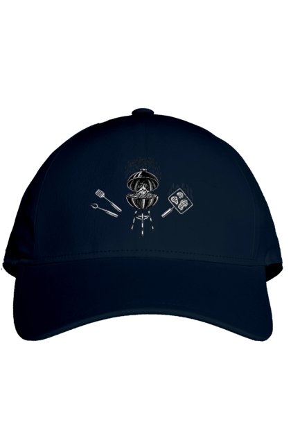 Cap with prints Barbecue Fry Meat. B-b-q, fry, meat. 2070702