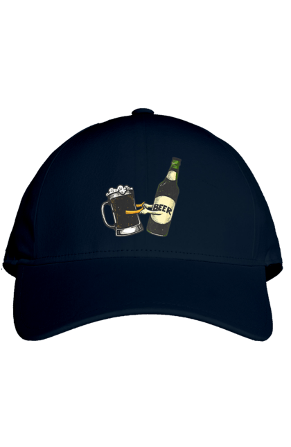 Кепка з принтом "Пляшка Пива З Келихом Пива". Келих, пиво, пляшка. 2070702