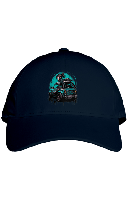 Кепка з принтом "Кіберпанк дівчина". Арт, графіка, дівчата, ігри, кіберпанк, малюнок. 2070702