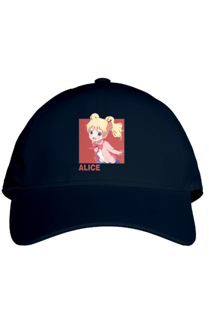 Кепка з принтом "Золота мозаїка Аліса Картелет". Alice cartelet, anime, kiniro mosaic, kinmoza, manga, аліса, аліса картелет, аніме, золота мозаїка, манга. 2070702